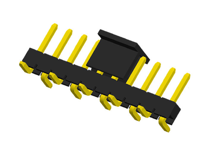 10 Pin Male Header Pins Single Row CAP SMT Type Black 2.0mm Plastic Hight