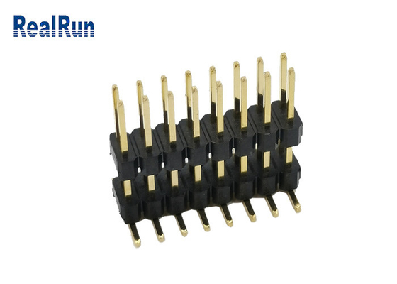 Low Current Pin Header Connector 2.54mm 16 Pos Dual Row Vertical Type Gold SMD 3A