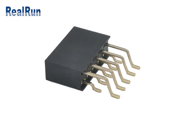 2.54mm Female Header Socket 2 Row PA6T 2x5P Right Angle SMT Gold Connector