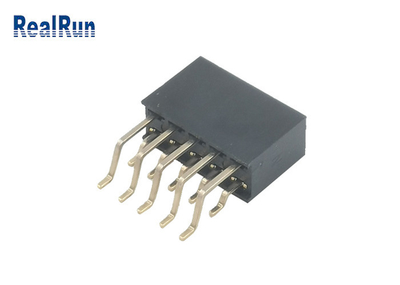 2.54mm Female Header Socket 2 Row PA6T 2x5P Right Angle SMT Gold Connector