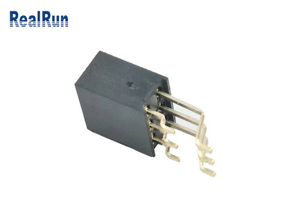 Stamped Terminal 2x3p Total 6 Pin Female Socket Header SMT Brass Gold Plated PA6T