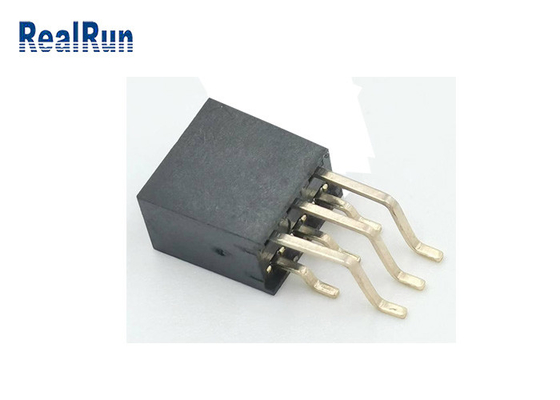 Stamped Terminal 2x3p Total 6 Pin Female Socket Header SMT Brass Gold Plated PA6T