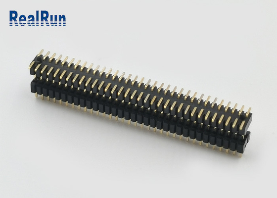 PA6T Gold Flash 1.0mm Pin Header Connector SMT Male 2X33p With Post Dual Layer Plastic