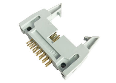 14 Pin Shrouded Header Connector Gold Flash PBT Material Insulation Resistance