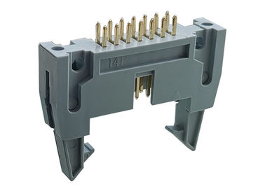 14 Pin Shrouded Header Connector Gold Flash PBT Material Insulation Resistance