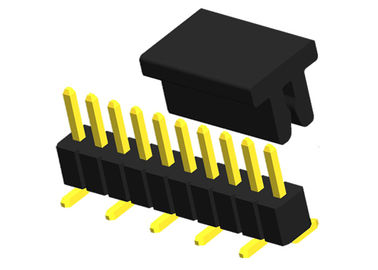 0.75A SMT Pin Header 10P PCB Single Row CAP PA6T Right Angle Connector