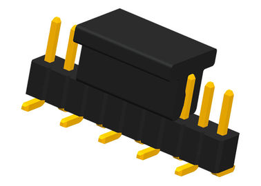 0.75A SMT Pin Header 10P PCB Single Row CAP PA6T Right Angle Connector