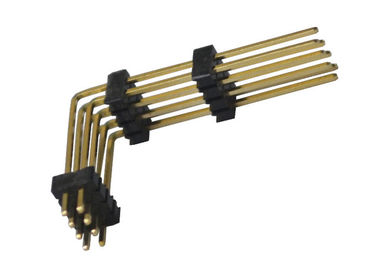 Black 8 Pin Header Connector 1.27mm Two Row Right Angle Type Three Plastic