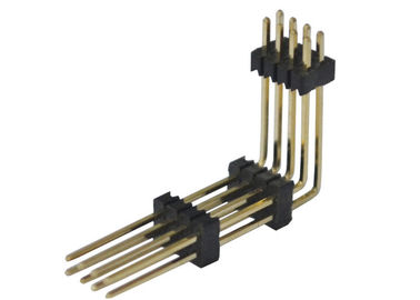 Black 8 Pin Header Connector 1.27mm Two Row Right Angle Type Three Plastic