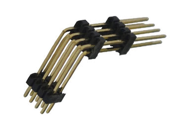 Black 8 Pin Header Connector 1.27mm Two Row Right Angle Type Three Plastic