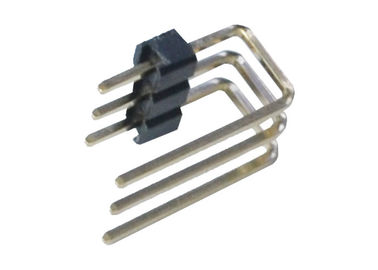 2.0mm 3 Pin Single Row Pin Header 90 Degree U Type Connector Side Plastic