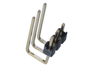 2.0mm 3 Pin Single Row Pin Header 90 Degree U Type Connector Side Plastic