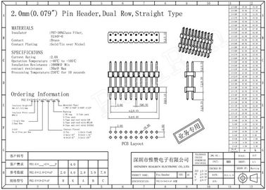 Solder 2x20 Pin Header Connector Dual Row 180 Degree Type Double Plastic