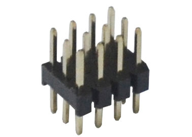 3x4 12 Pin Header Connector Three Row Black 180 Degree DIP Type For PCB