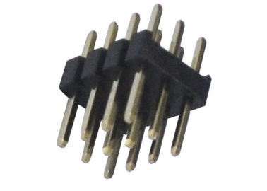 3x4 12 Pin Header Connector Three Row Black 180 Degree DIP Type For PCB