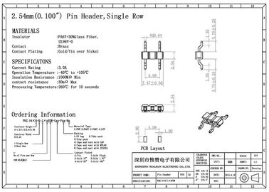 PA6T Horizontal Pin Header Connector Double 3P Fireproof SGS 3A DC500V