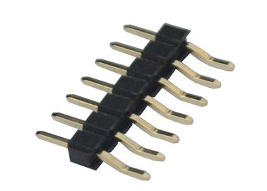 Square Single Row 7 Pin Header Black 2.54 Pitch Connector Horizontal Type