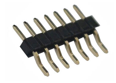 Square Single Row 7 Pin Header Black 2.54 Pitch Connector Horizontal Type