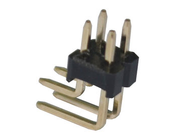 Right Angle Dual Row Pin Header Connector 2.54mm X 2.5mm Insulation Resistance