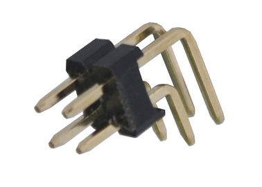 Right Angle Dual Row Pin Header Connector 2.54mm X 2.5mm Insulation Resistance