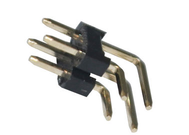 Right Angle Dual Row Pin Header Connector 2.54mm X 2.5mm Insulation Resistance