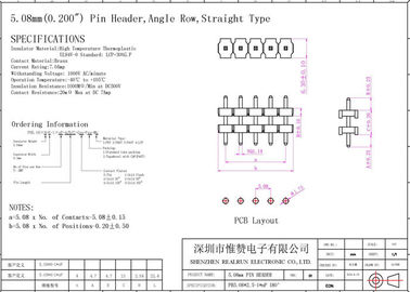 SGS Straight Pin Header Connector 5.08X2.5mm Female Header 3P Polyester