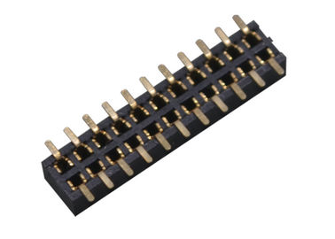 Two Row 22 Pin Female Header Connector 1.27mm Pitch SMT Type Black Color