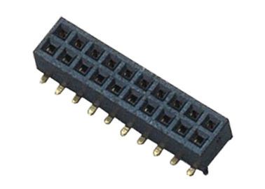 Two Row 22 Pin Female Header Connector 1.27mm Pitch SMT Type Black Color