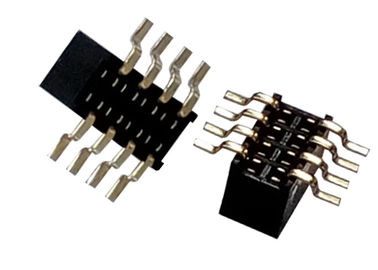 8 Pin Female Header Connector 1.27mm X 3.4mm Single Row SMT Type Black
