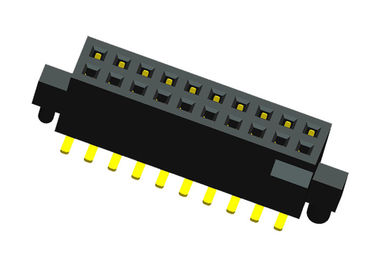 1.27 mm Female Header Connector Double Row 20 Pin Black With Side Column