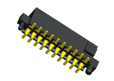 1.27 mm Female Header Connector Double Row 20 Pin Black With Side Column