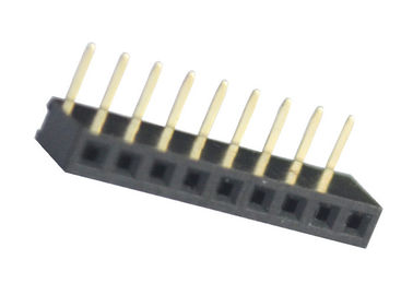 90 Degree SMT Female Header Connector Single Row Black 2.0mm Through Hole