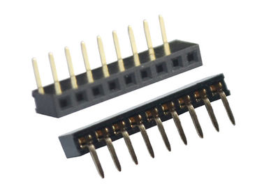 90 Degree SMT Female Header Connector Single Row Black 2.0mm Through Hole