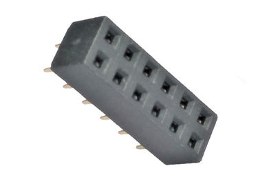 Double Row Female Header Connector 2.54mm 180 Degree PA9T Gold Flash