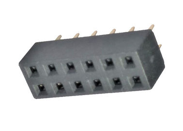 Double Row Female Header Connector 2.54mm 180 Degree PA9T Gold Flash