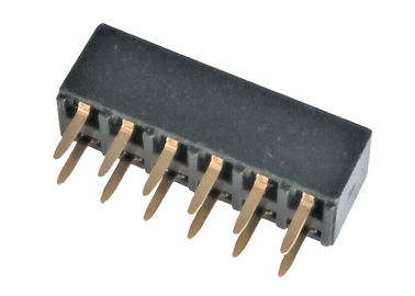 Double Row Female Header Connector 2.54mm 180 Degree PA9T Gold Flash