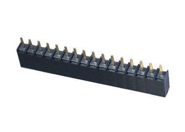 16 Pin Round Female Pin Header 2.54mm Pitch Single Row Straight Type Black