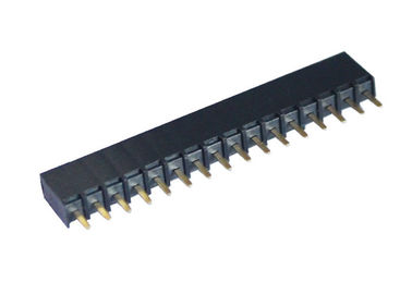16 Pin Round Female Pin Header 2.54mm Pitch Single Row Straight Type Black