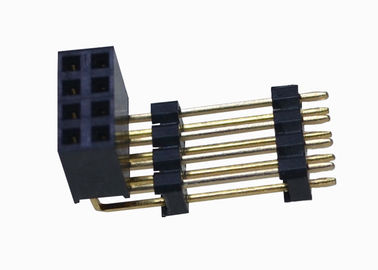 2.54mm Right Angle Female Header Dual Row Pin Connector Three Plastic