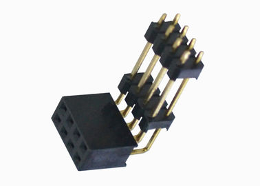 2.54mm Right Angle Female Header Dual Row Pin Connector Three Plastic