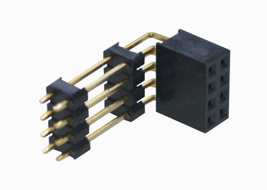 2.54mm Right Angle Female Header Dual Row Pin Connector Three Plastic