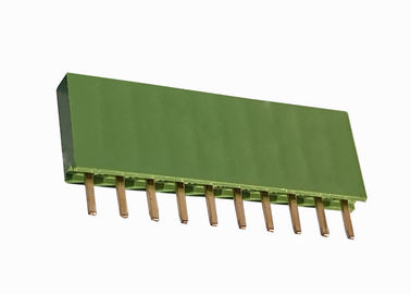Straight Double Row Header Connector Green 2.54 Mm Female Header 10 Pin