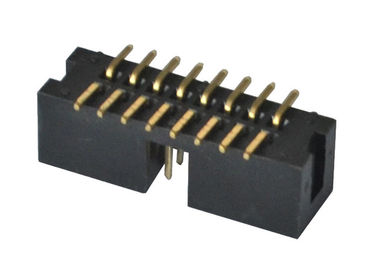 Male Box Header Connector 2.54mm Pitch SMT Type PBT / PA6T Insulator Material