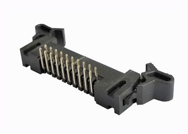 Electrical Shrouded Header Connector 20 Pin Right Angle Brass Contact Material