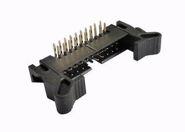 Electrical Shrouded Header Connector 20 Pin Right Angle Brass Contact Material
