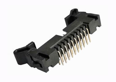 Electrical Shrouded Header Connector 20 Pin Right Angle Brass Contact Material