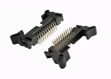 Electrical Shrouded Header Connector 20 Pin Right Angle Brass Contact Material