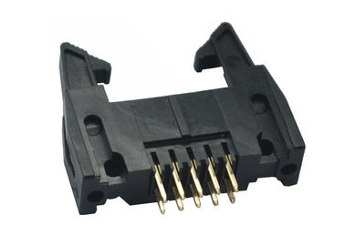 Fireproof 2.54mm Shrouded Header Connector 10 Pin Vertical Trough Hole