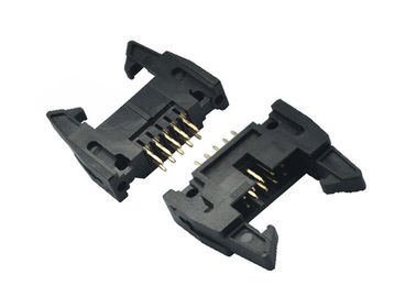 Fireproof 2.54mm Shrouded Header Connector 10 Pin Vertical Trough Hole