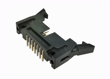 2.54mm Right Angle Pin Header 14 Pin Shrouded Connector Trough Hole 500V